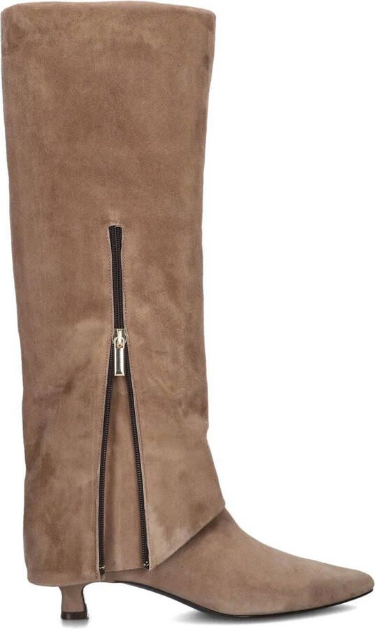 LINA LOCCHI Hoge Laarzen Dames Ss3010 Maat: 42 Materiaal: Suède Kleur: Taupe