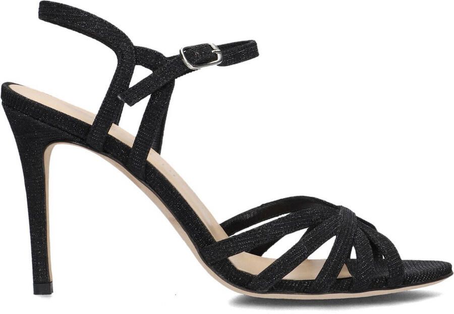 Lina Locchi Sandalen Dames Damesschoenen Leer Glitter Naaldhak hoogte L1122 Zwart