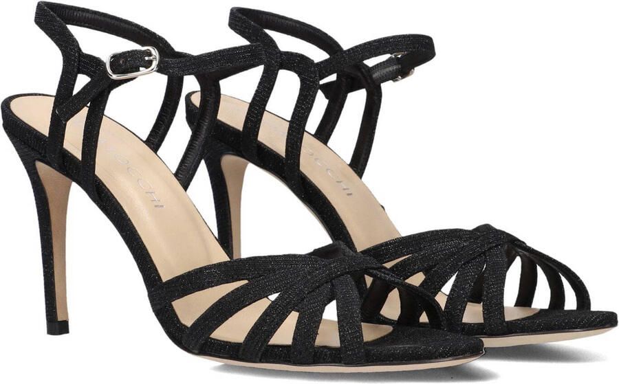 Lina Locchi Sandalen Dames Damesschoenen Leer Glitter Naaldhak hoogte L1122 Zwart - Foto 2