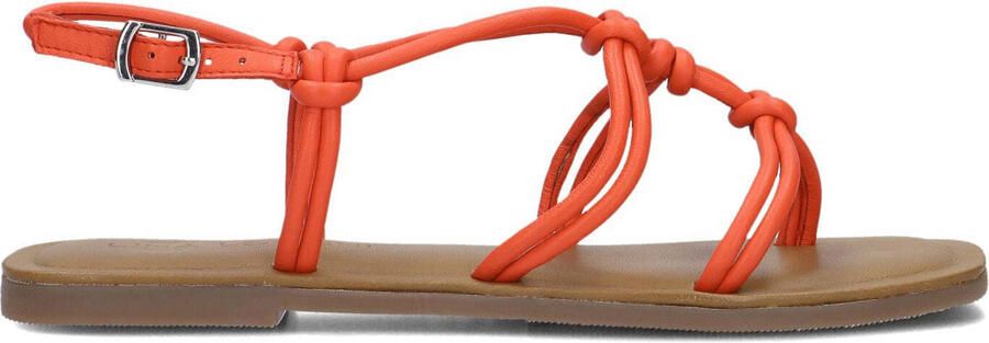 Lina Locchi Sandalen Dames Damesschoenen Leer Blokhak hoogte L1285 Oranje