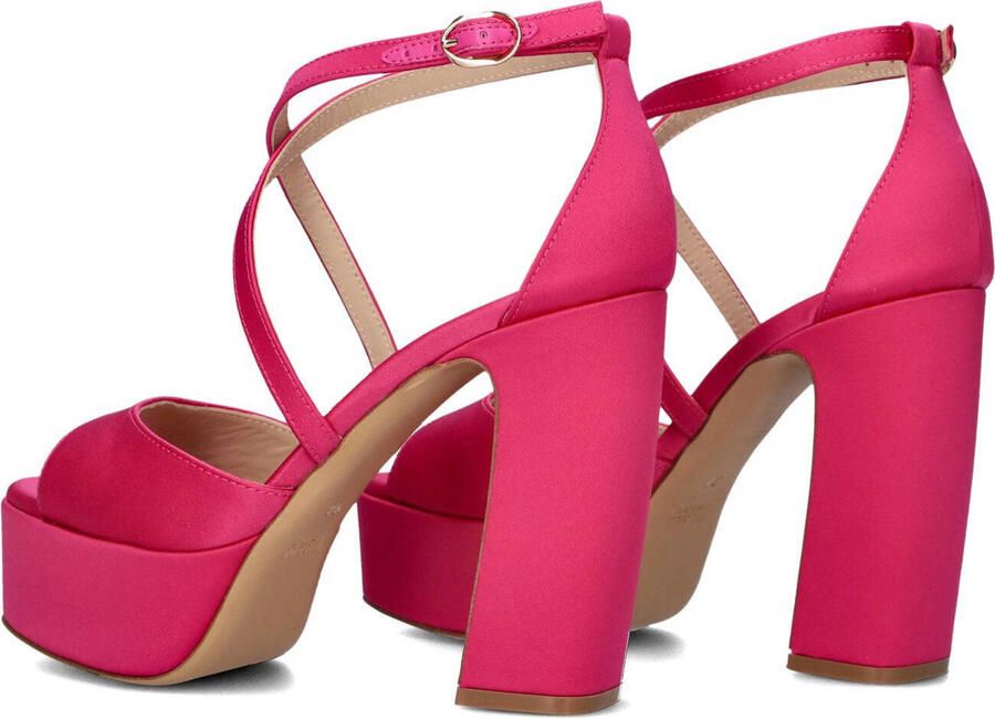 Lina Locchi Sandalen Dames Damesschoenen Leer Plateauhak hoogte 10 cm L1296 Fuchsia - Foto 2