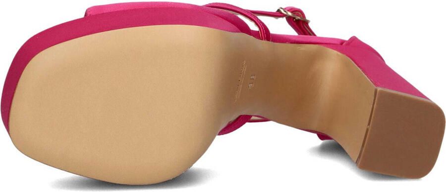 Lina Locchi Sandalen Dames Damesschoenen Leer Plateauhak hoogte 10 cm L1296 Fuchsia - Foto 3