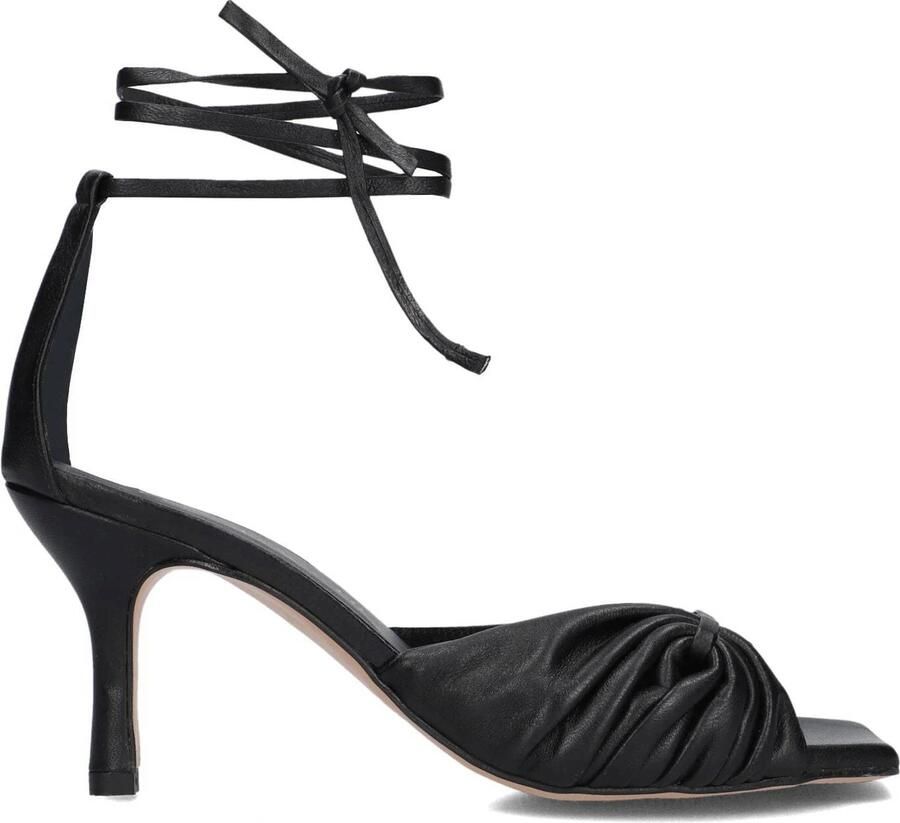 Lina Locchi Sandalen Dames Damesschoenen Leer Blokhak hoogte L1304 Zwart