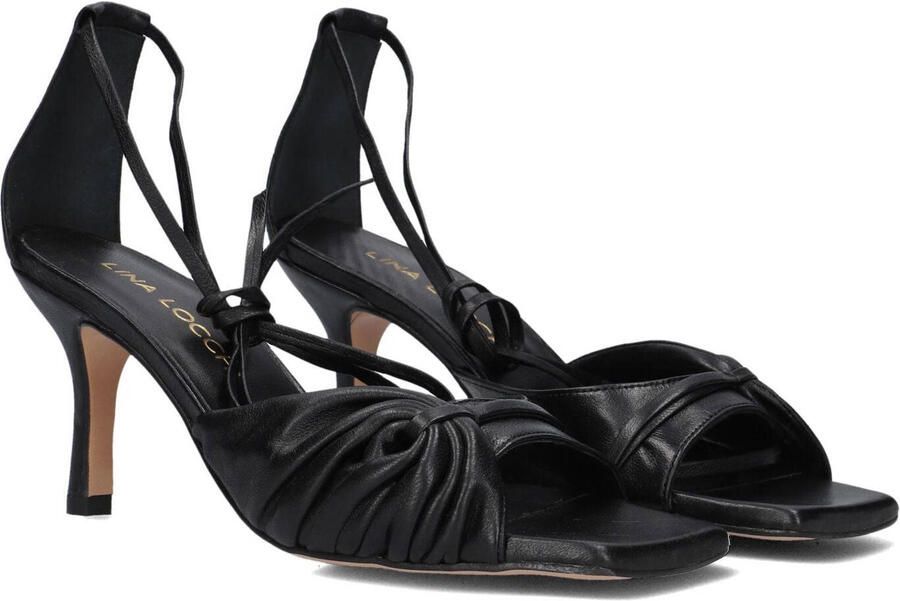 Lina Locchi Sandalen Dames Damesschoenen Leer Blokhak hoogte L1304 Zwart - Foto 2