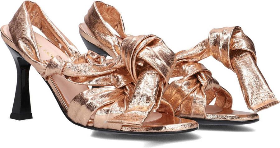 Lina Locchi Sandalen Dames Damesschoenen Leer Blokhak hoogte L1305 Rose goud