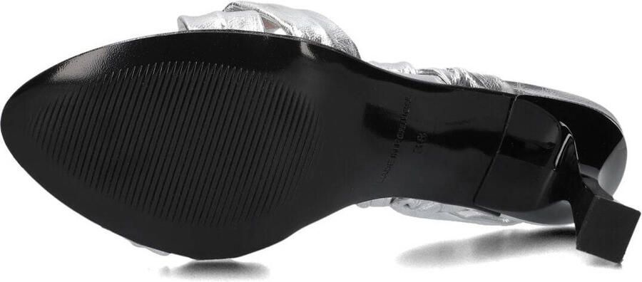 Lina Locchi Sandalen Dames Damesschoenen Leer Blokhak hoogte L1305 Zilver - Foto 3