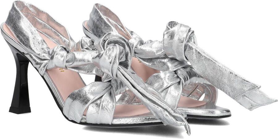 Lina Locchi Sandalen Dames Damesschoenen Leer Blokhak hoogte L1305 Zilver - Foto 2