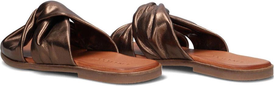Lina Locchi Slippers Dames Sandalen Instappers Damesschoenen Leer Blokhak 126230477 Brons - Foto 3