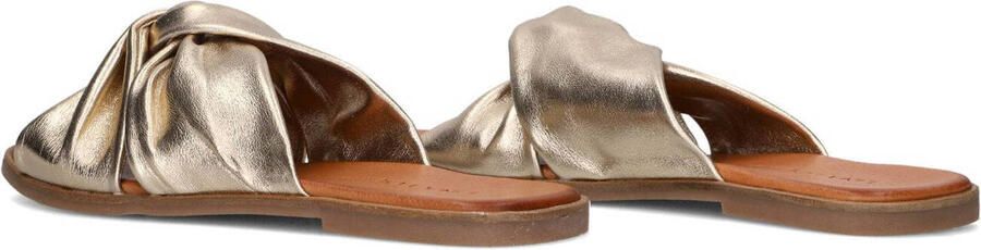 Lina Locchi Slippers Dames Sandalen Instappers Damesschoenen Leer Blokhak 126230477 Goud - Foto 3