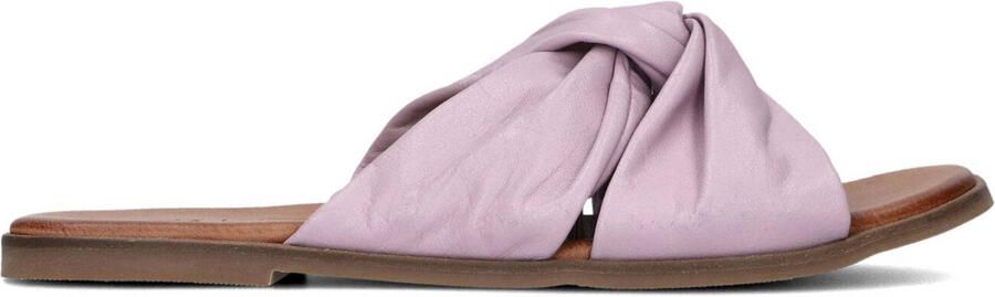 Lina Locchi Slippers Dames Sandalen Instappers Damesschoenen Leer Blokhak 126230477 Lila combi