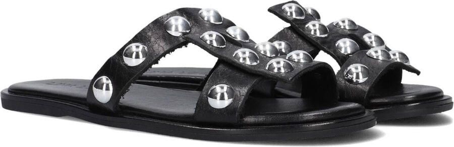 Lina Locchi Zwarte Leren Pantoffels Black Dames - Foto 3