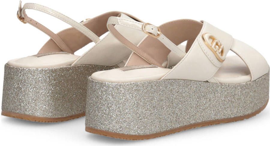 Liu Jo leren sandalen ecru zilver - Foto 3