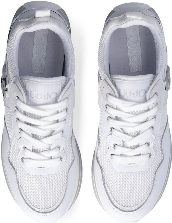 Liu Jo Witte leren sneakers met metalen details White Dames