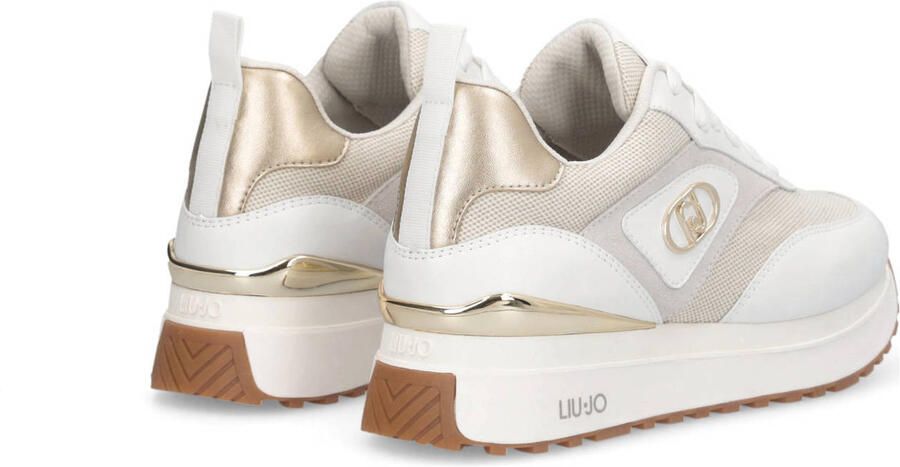 Liu Jo Maxi Wonder 97 BIS leren sneakers wit beige - Foto 3