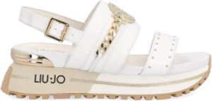 Liu Jo MAXI WONDER 08 leren sandalen met ketting wit