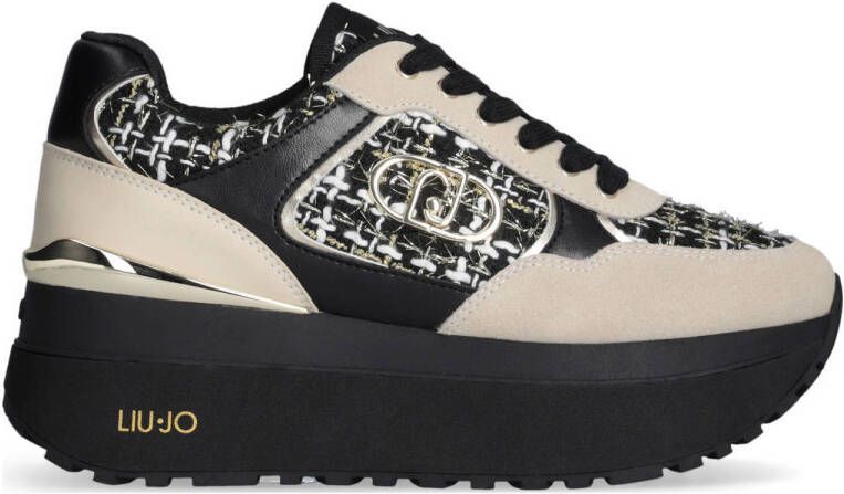 Liu Jo Maxi Wonder Plus 01 sneakers zwart beige