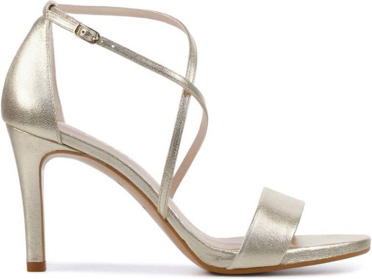 Lodi Sandalen Dames Damesschoenen Leer Naaldhak hoogte 8 cm Idaire met Goud