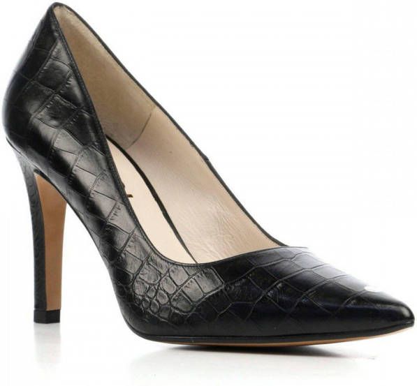 Lodi Dames Leren Crocoprint Pumps / Schoenen Naaldhak hoogte 9 cm Rachel PA  croco Zwart - Schoenen.nl