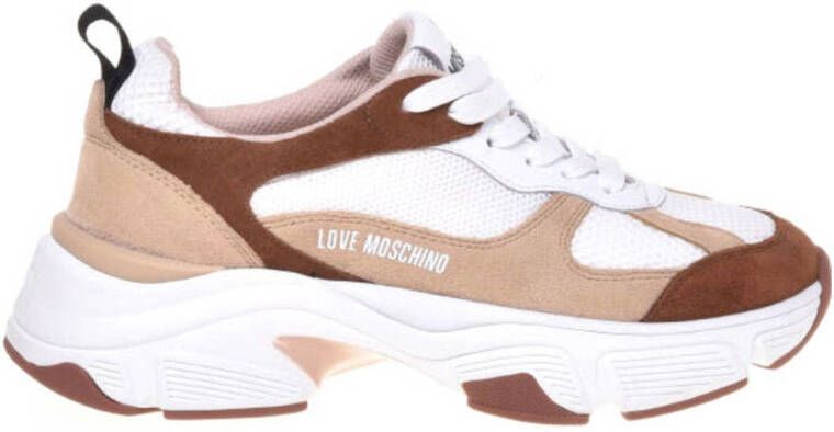 Love Moschino Stardust sneakers beige wit bruin