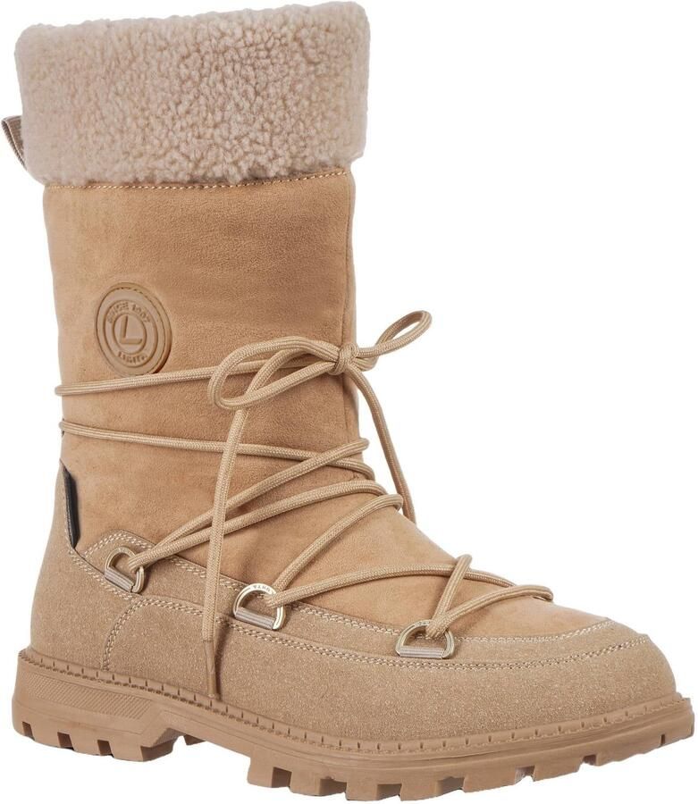 Luhta Oma leren snowboots met profielzool beige - Foto 2