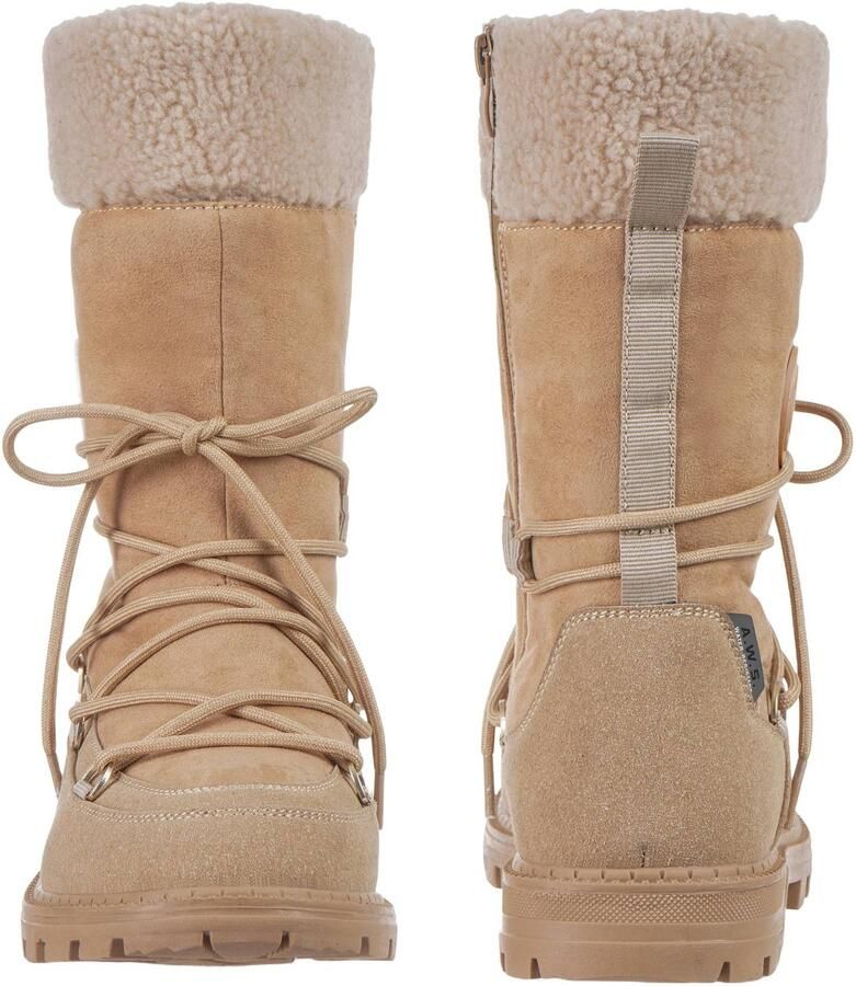 Luhta Oma leren snowboots met profielzool beige - Foto 3