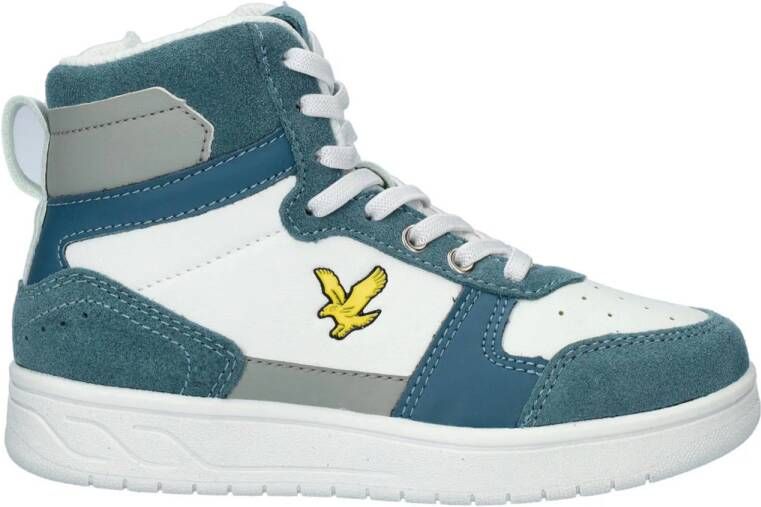 Lyle & Scott sneakers blauw wit Jongens Imitatieleer Meerkleurig 28