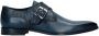 Black Label Heren Donkerblauwe gespschoenen van leer - Thumbnail 1