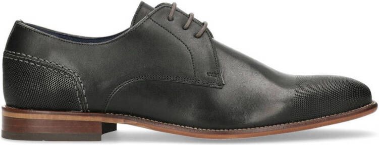 Manfield Black Label leren veterschoenen zwart