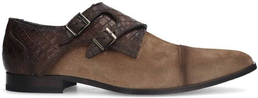 Black Label Heren Beige leren gespschoenen