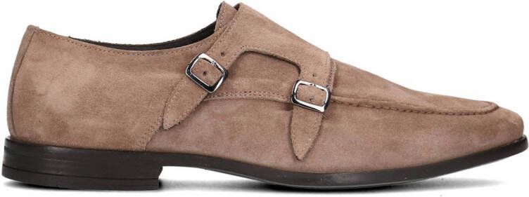 Manfield Black Label suède gespschoenen beige