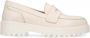 Manfield Dames Off white leren loafers met grove zool - Thumbnail 1