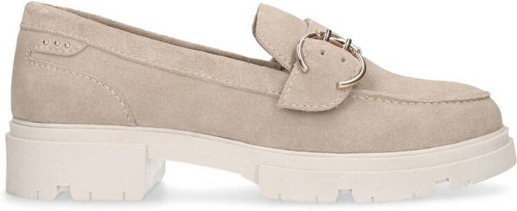 Manfield chunky suède loafers beige