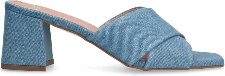 Manfield denim muiltjes blauw