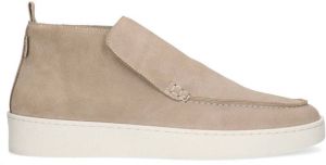 Manfield hoge suède loafers beige