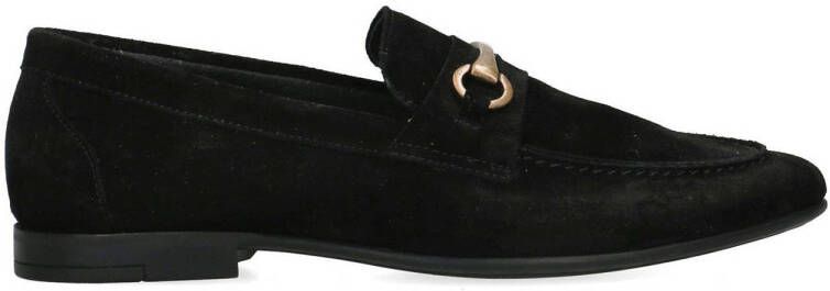 Manfield Heren Zwarte suède loafers