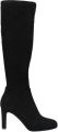 Manfield Dames Zwarte stretch laarzen met hak - Zwart