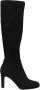 Manfield Dames Zwarte stretch laarzen met hak - Thumbnail 1