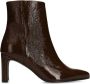 Manfield Dames Bruine lakleren enkellaarsjes met hak - Thumbnail 1