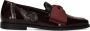 Manfield Dames Burgundy lakleren loafers met strik - Thumbnail 1