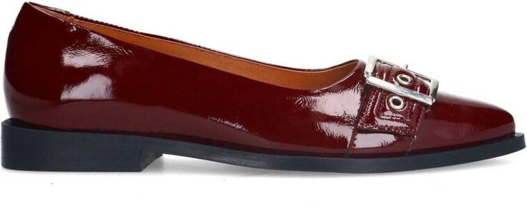 Manfield Dames Bordeaux rode lakleren ballerina's