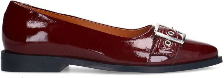 Manfield Dames Bordeaux rode lakleren ballerina's