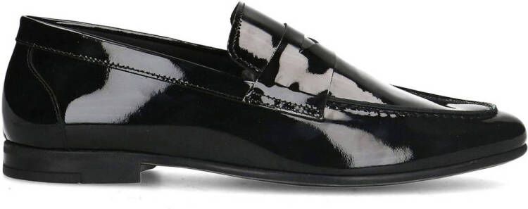 Manfield Heren Zwarte lakleren loafers