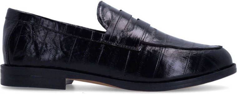Manfield lakleren loafers zwart