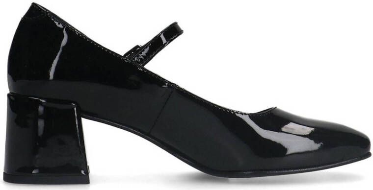 Manfield Dames Zwarte lakleren Mary Jane pumps