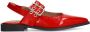 Manfield lakleren slingback loafers rood - Thumbnail 1