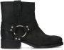 Manfield Dames Zwarte leren biker boots - Thumbnail 1