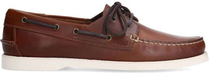 Manfield Heren Cognac leren bootschoenen