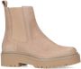 Manfield Dames Taupe lage chelsea boots met plateauzool - Thumbnail 1