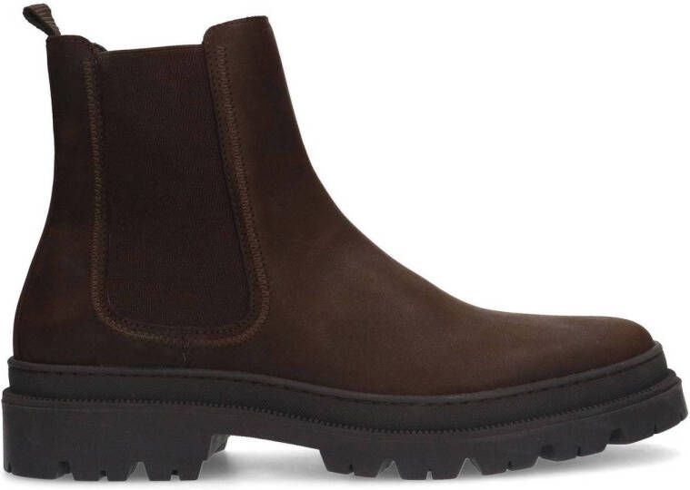 Manfield Heren Bruine leren chelsea boots