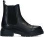 Manfield Dames Korte zwarte leren chelsea boots - Thumbnail 1